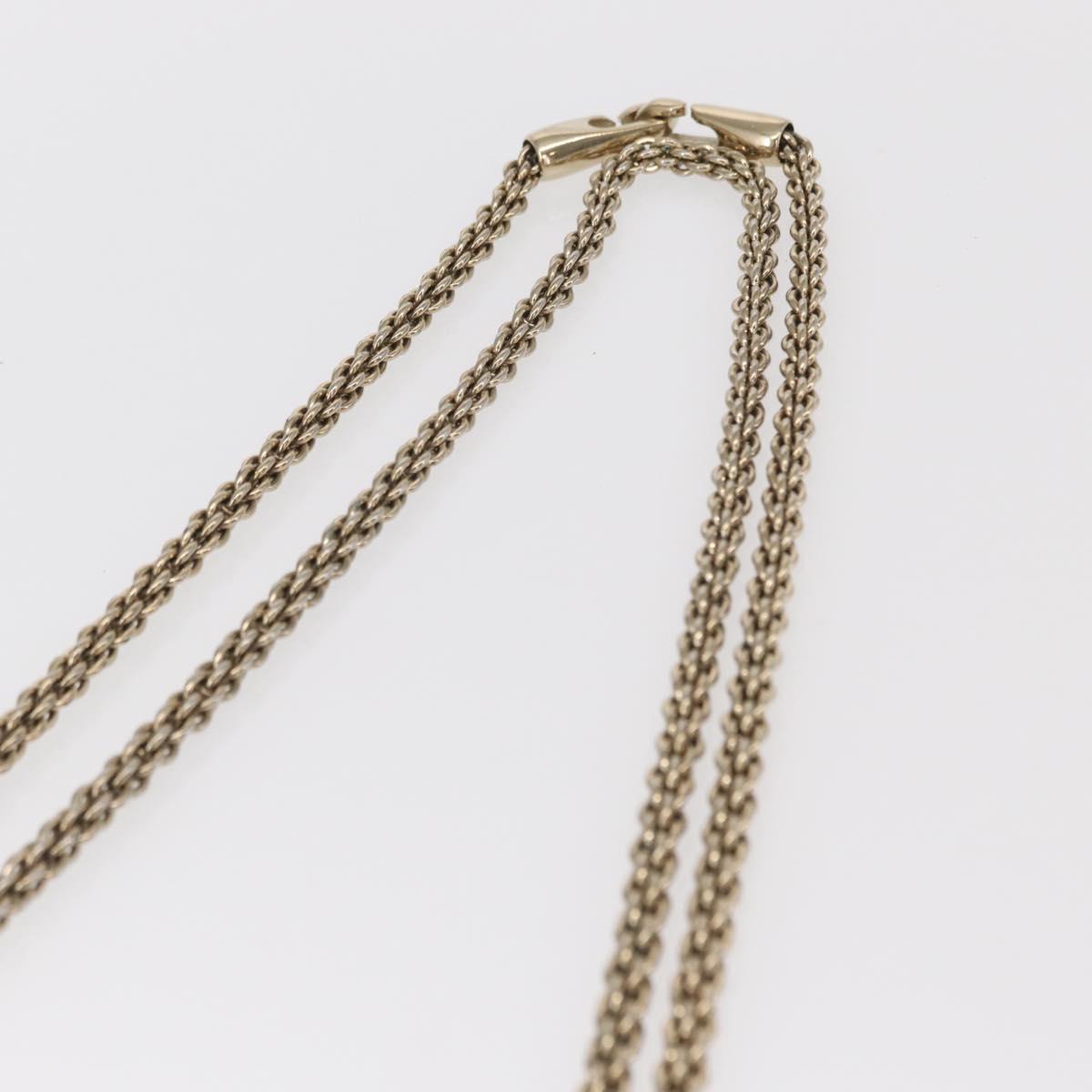 VALENTINO Studs Chain Shoulder Bag Leather Navy Gold Auth BA8756