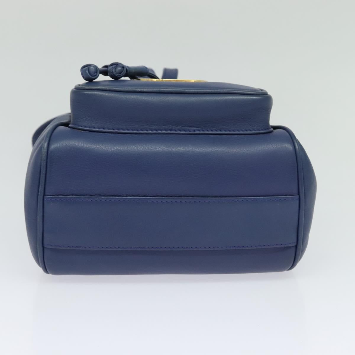 Christian Dior Backpack Leather Blue Auth BA875SAV