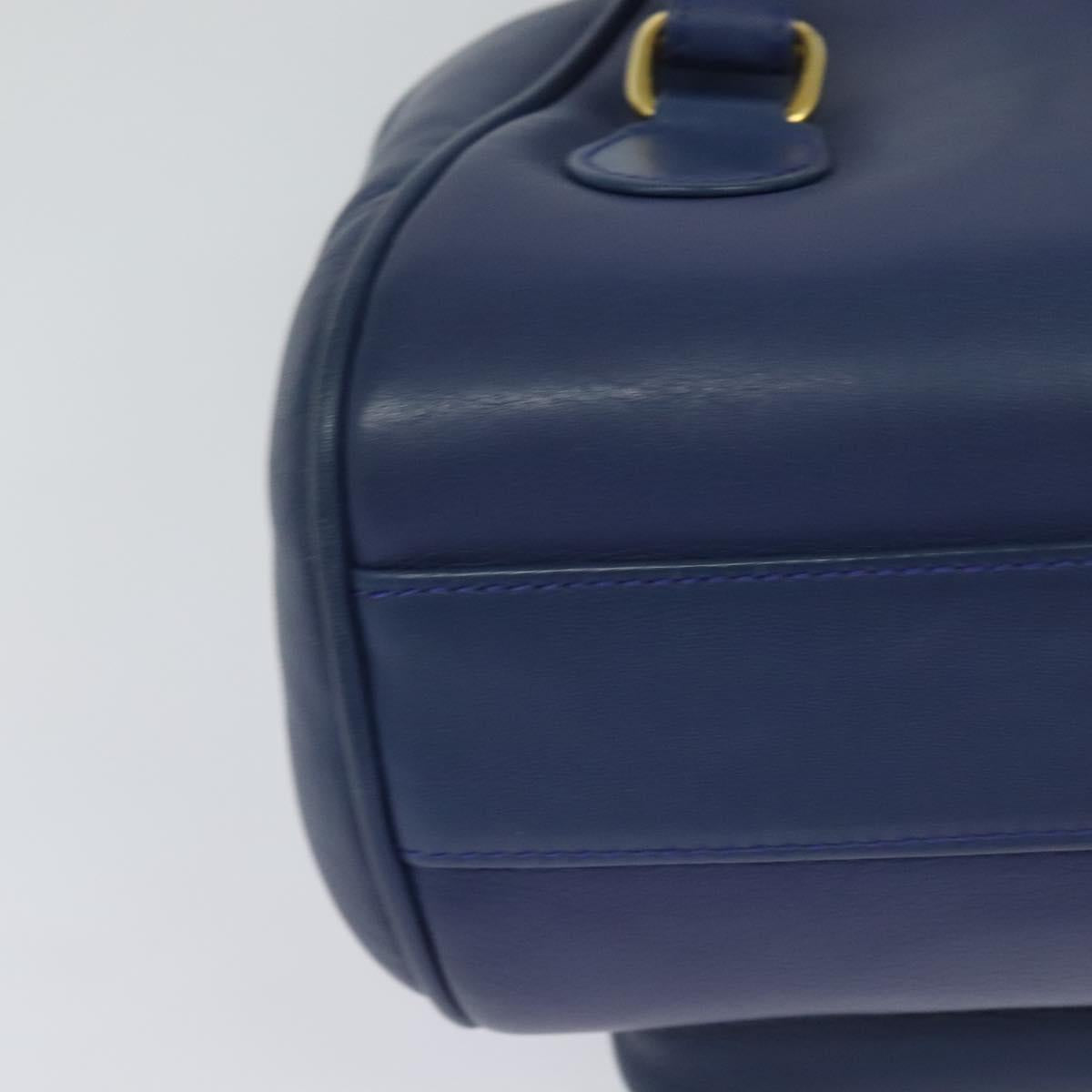 Christian Dior Backpack Leather Blue Auth BA875SAV