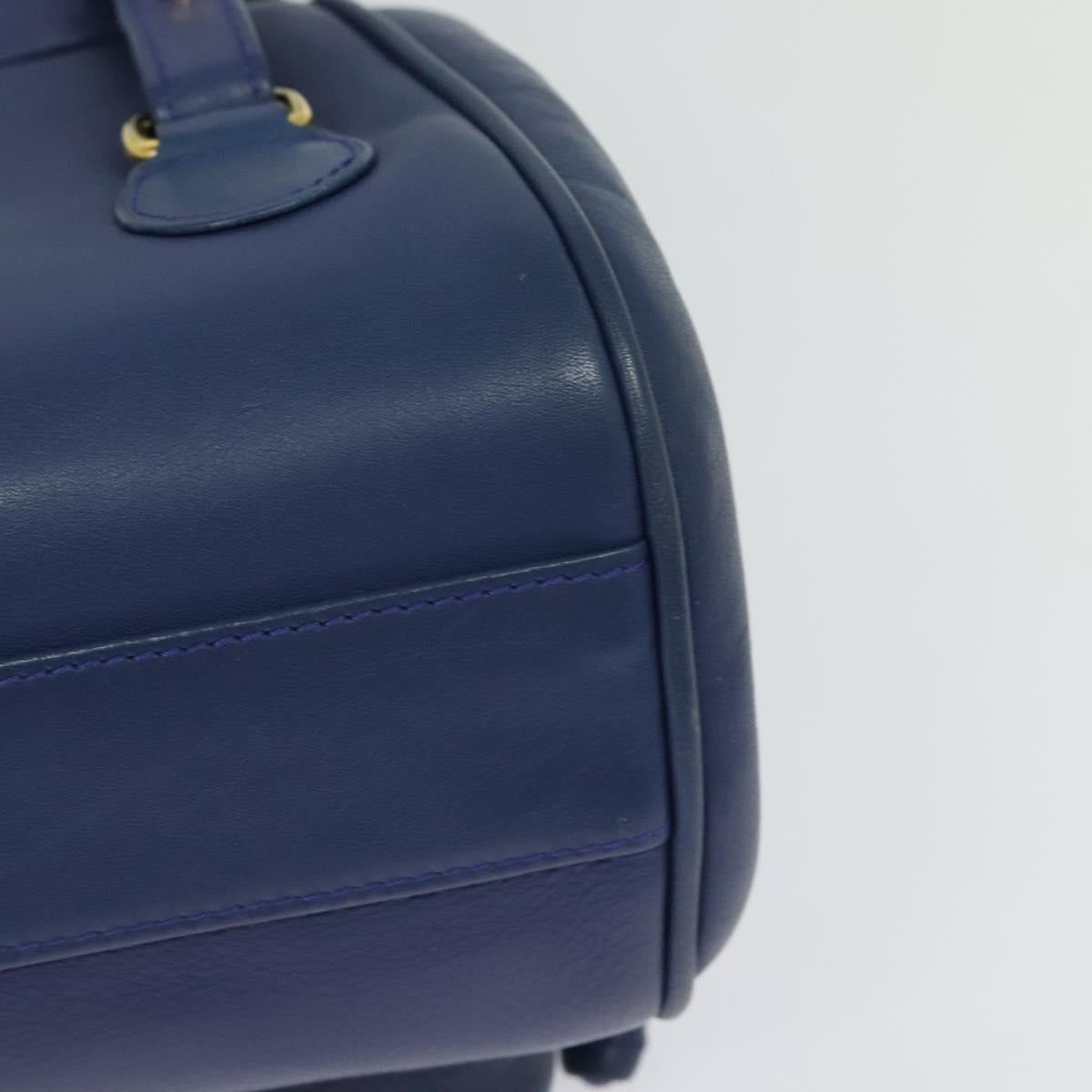 Christian Dior Backpack Leather Blue Auth BA875AV