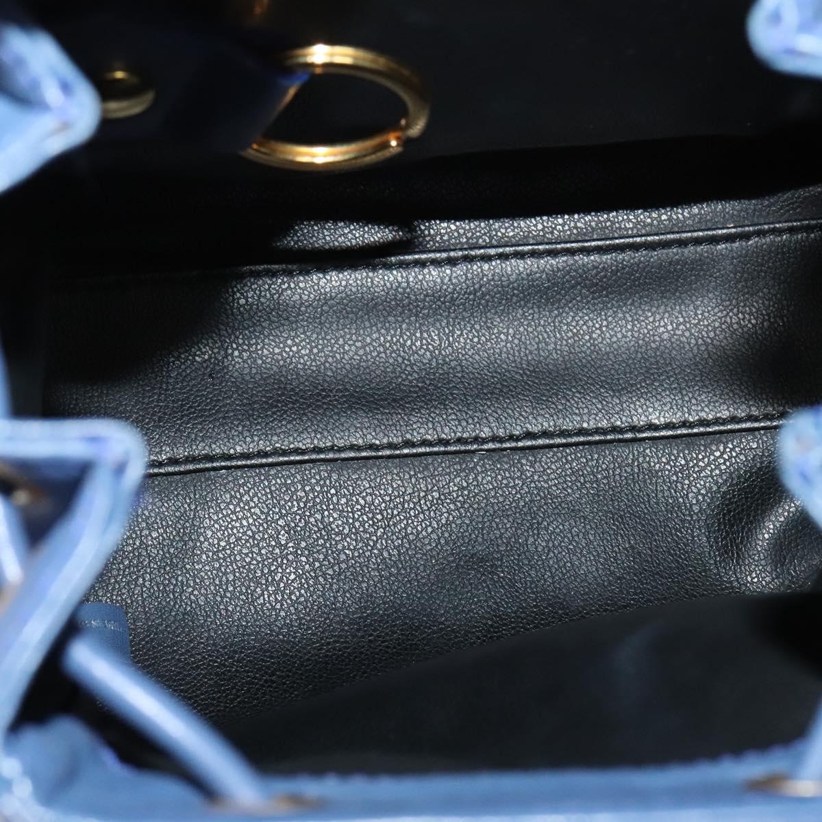 Christian Dior Backpack Leather Blue Auth BA875AV