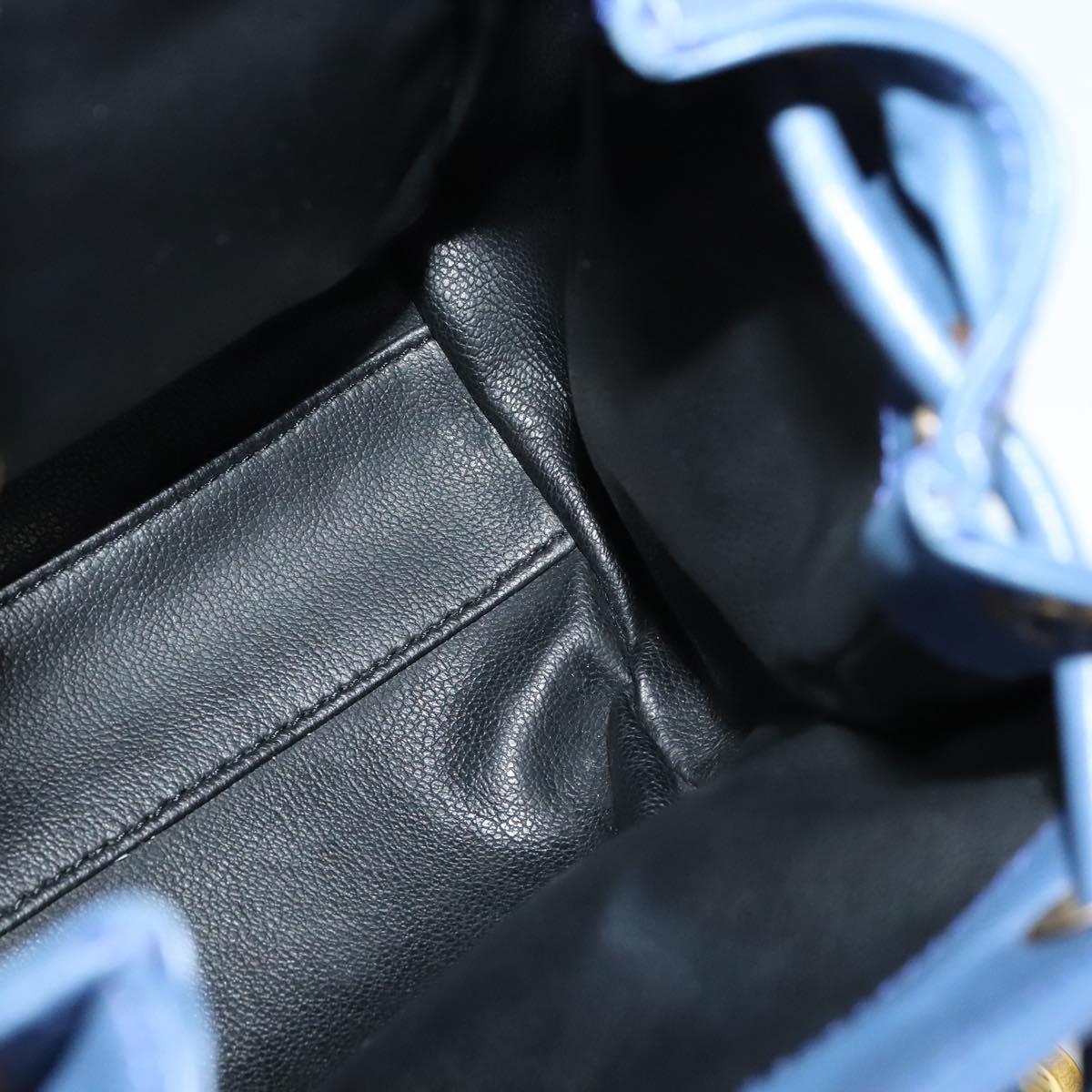 Christian Dior Backpack Leather Blue Auth BA875SAV
