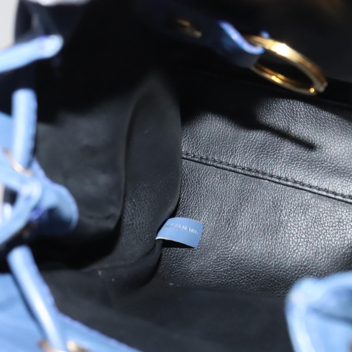 Christian Dior Backpack Leather Blue Auth BA875SAV