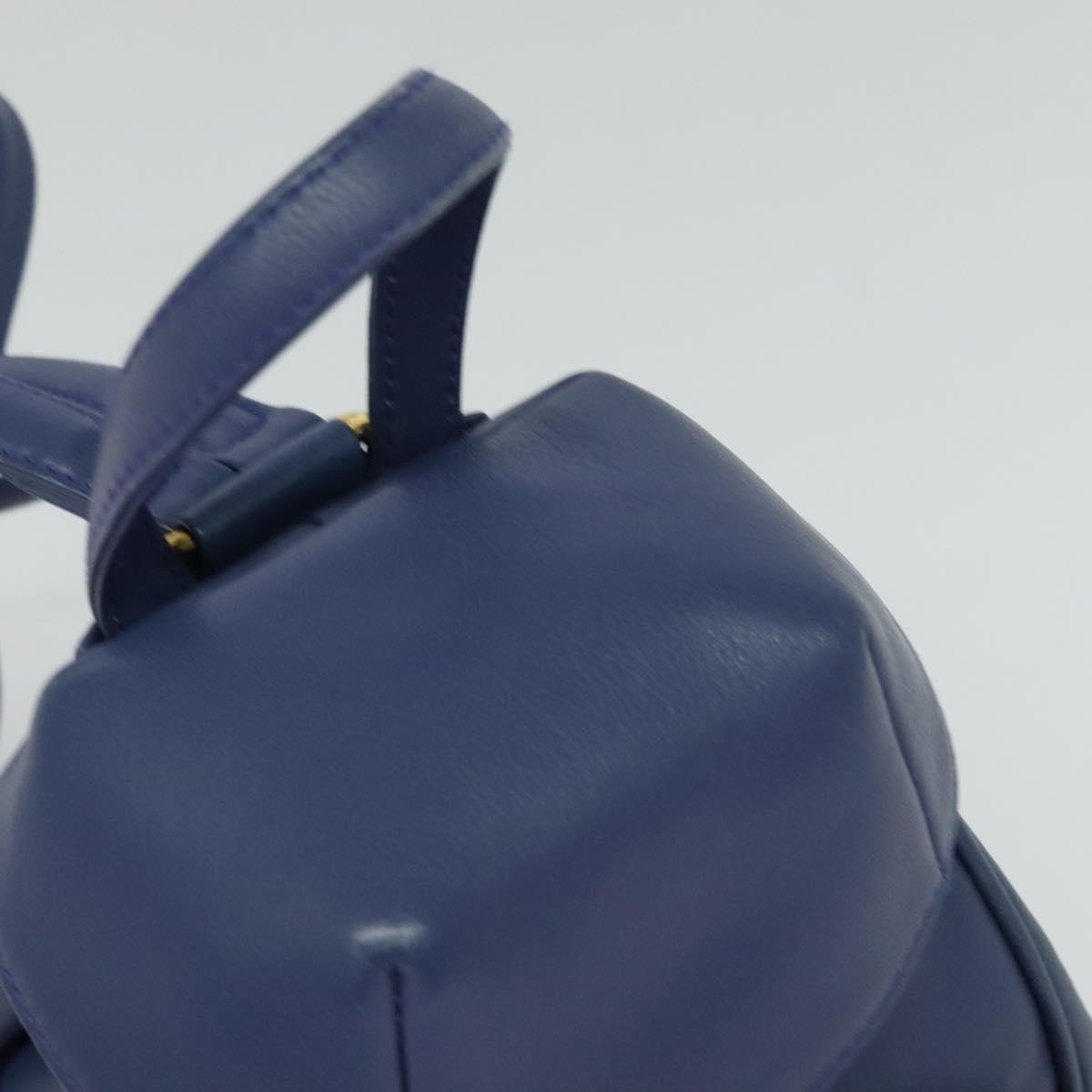 Christian Dior Backpack Leather Blue Auth BA875AV