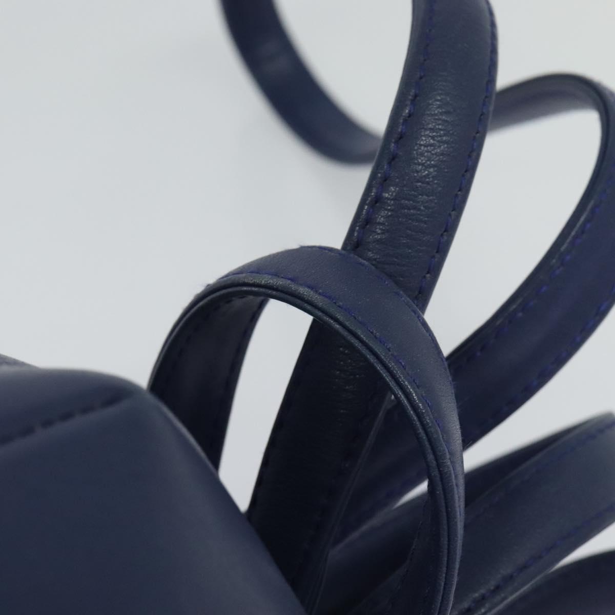 Christian Dior Backpack Leather Blue Auth BA875AV