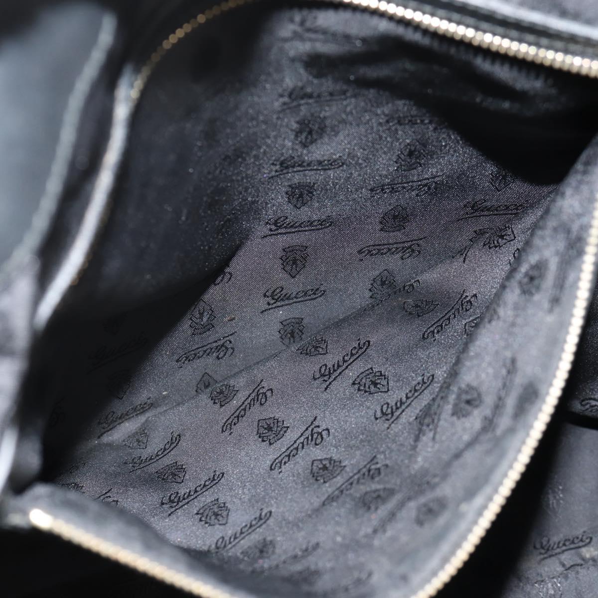 GUCCI Tote Bag Leather Black Gold 211959 Auth BA8823