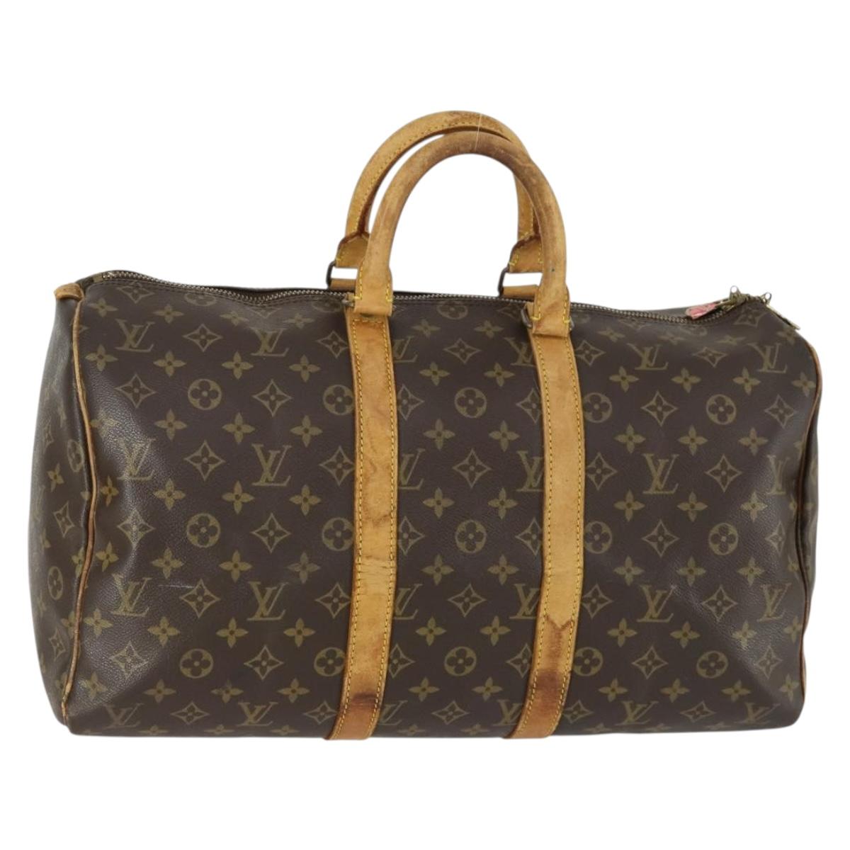 LOUIS VUITTON Monogram Keepall 45 Boston Bag M41428 LV Auth BA8828