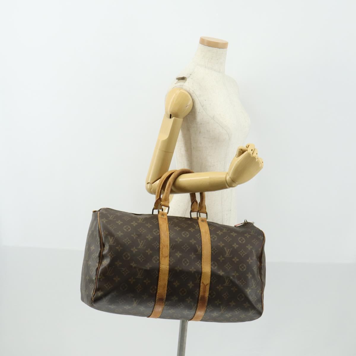 LOUIS VUITTON Monogram Keepall 45 Boston Bag M41428 LV Auth BA8828