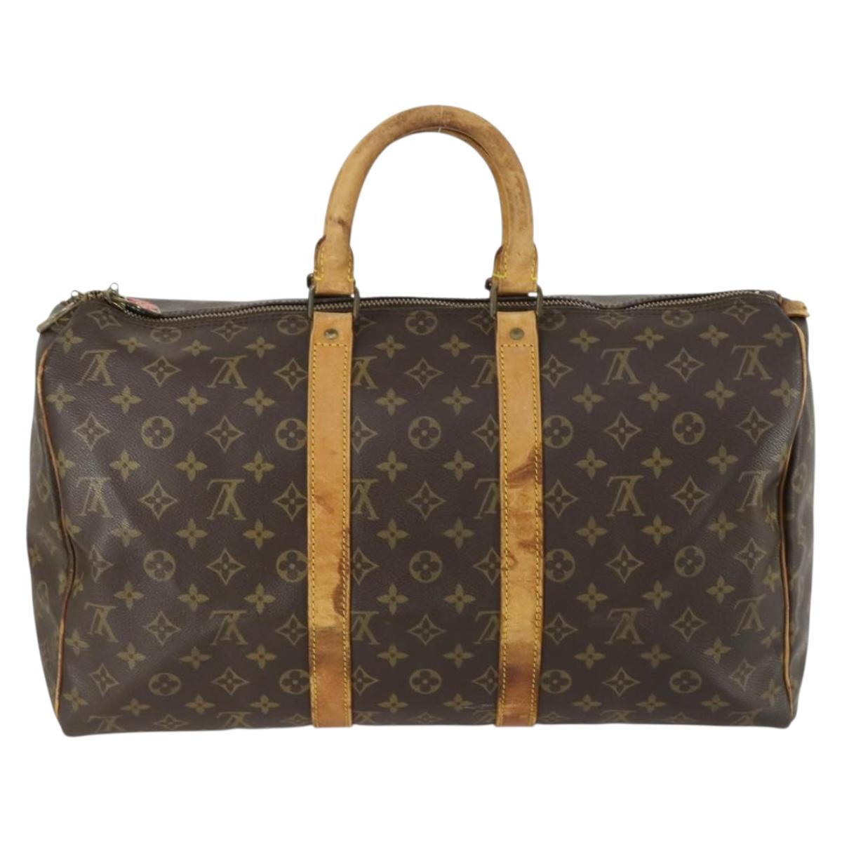 LOUIS VUITTON Monogram Keepall 45 Boston Bag M41428 LV Auth BA8828