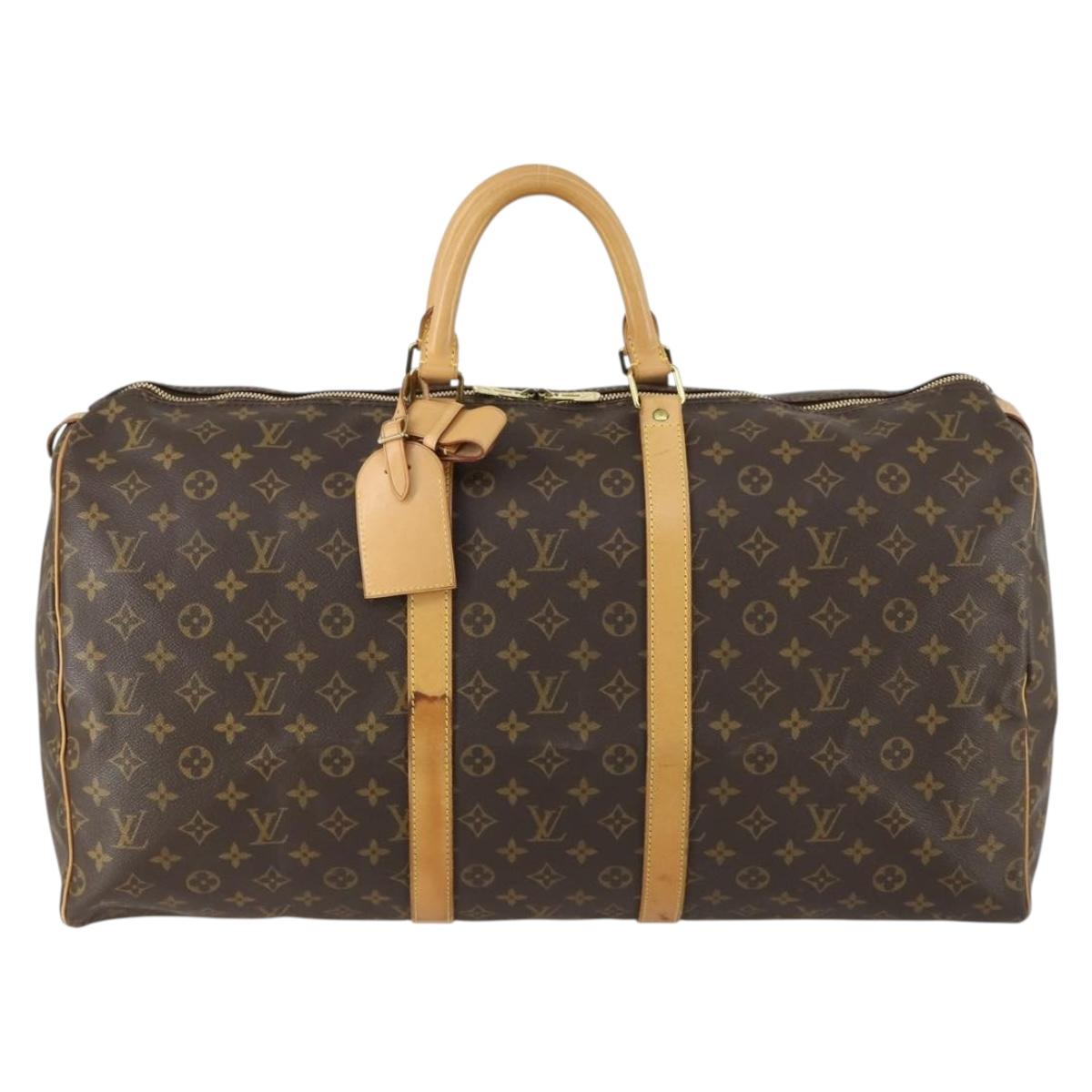 LOUIS VUITTON Monogram Keepall 55 Boston Bag M41424 LV Auth BA8829