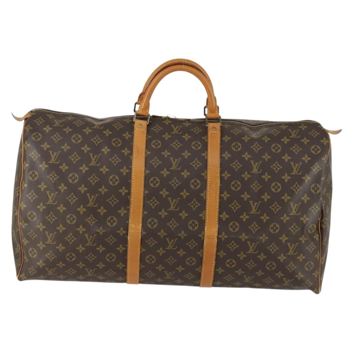 LOUIS VUITTON Monogram Keepall 60 Boston Bag M41422 LV Auth BA8830