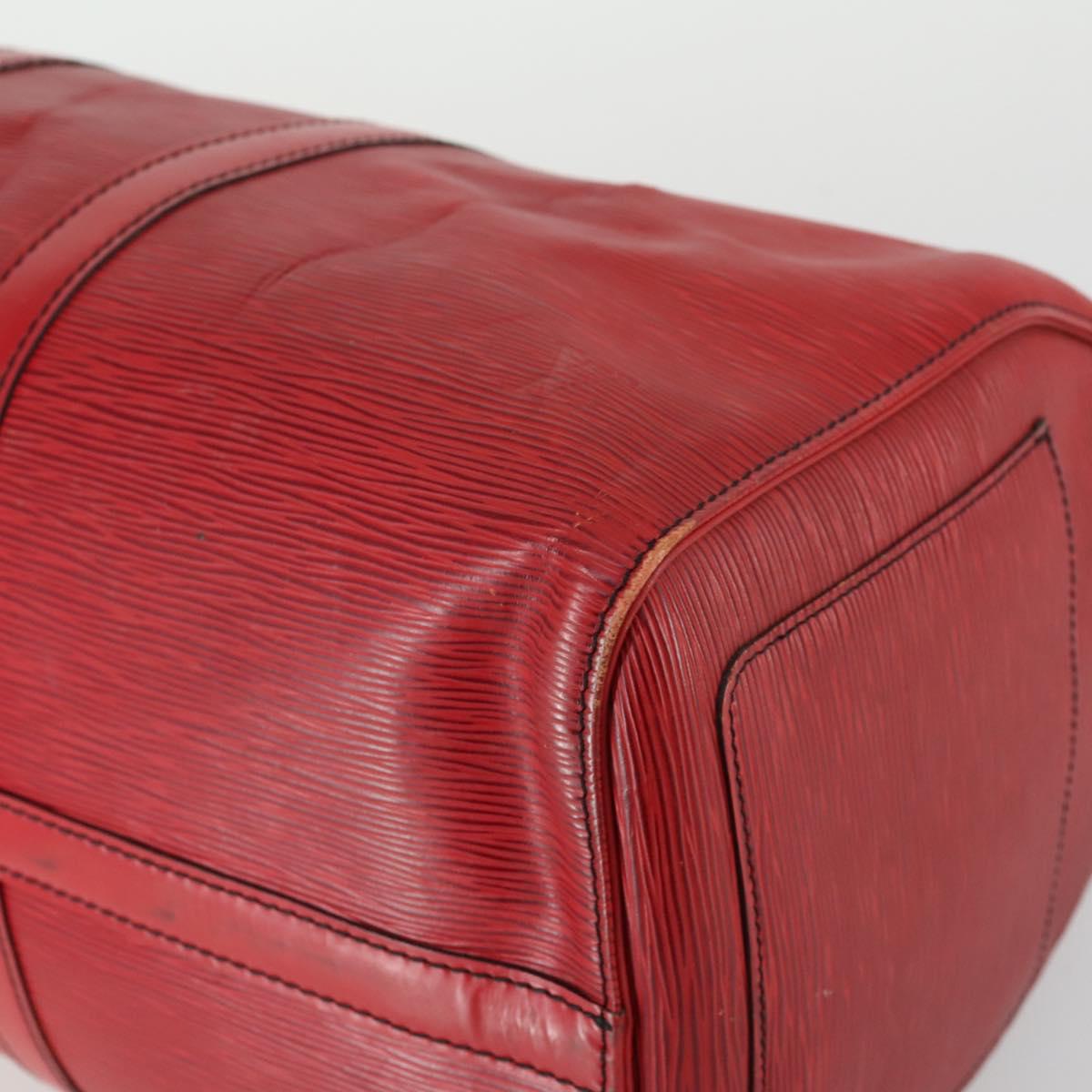 LOUIS VUITTON Epi Keepall 45 Boston Bag Red M42977 LV Auth BA8834
