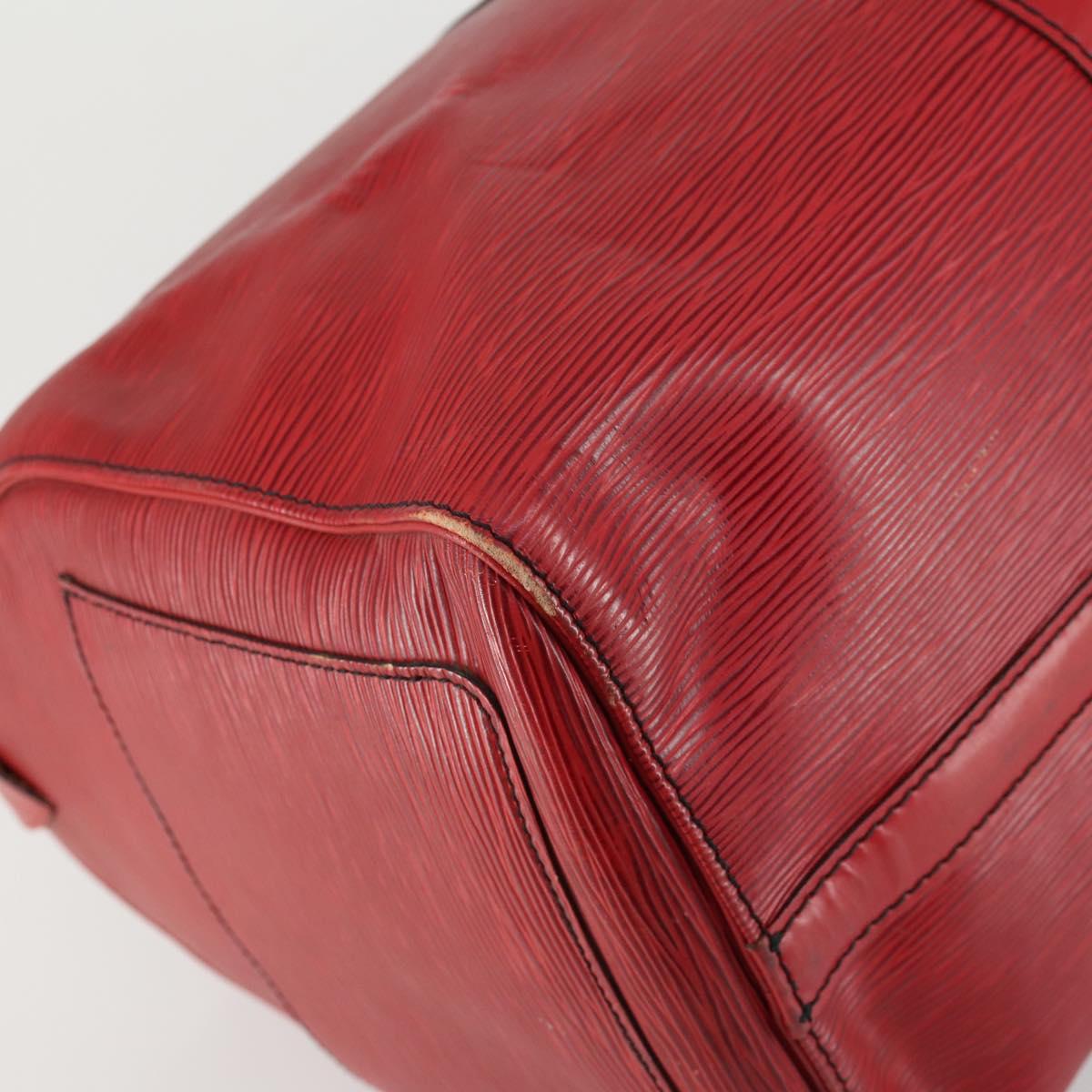 LOUIS VUITTON Epi Keepall 45 Boston Bag Red M42977 LV Auth BA8834