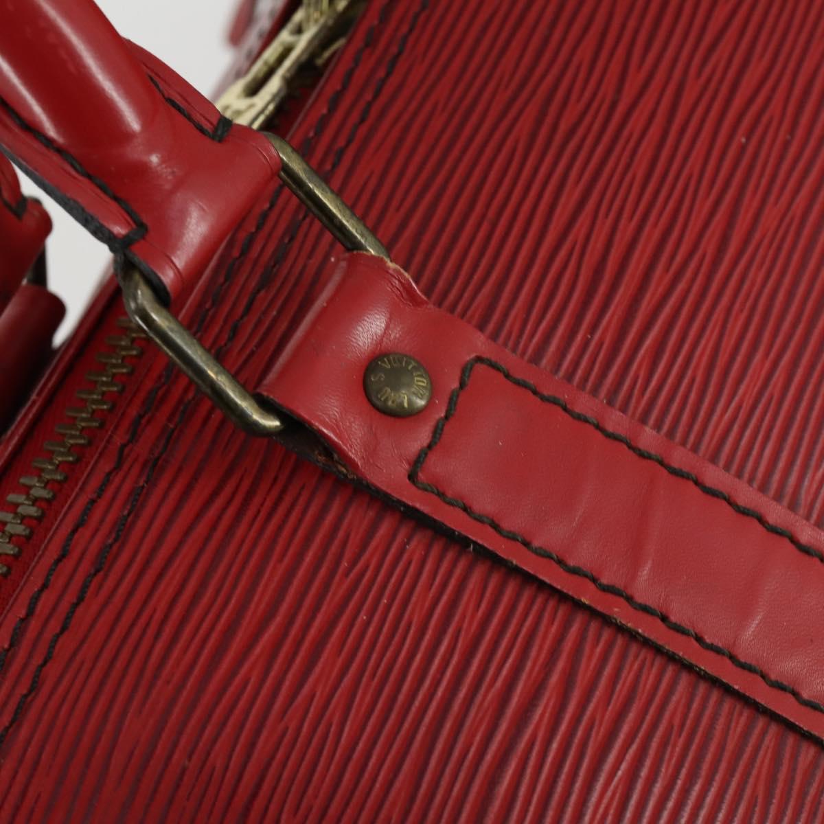 LOUIS VUITTON Epi Keepall 45 Boston Bag Red M42977 LV Auth BA8834