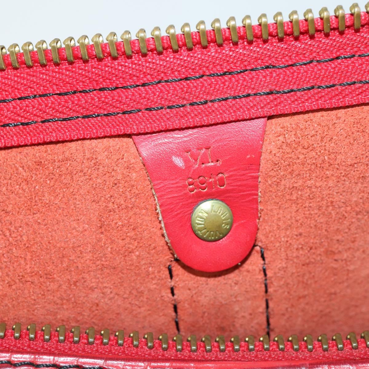 LOUIS VUITTON Epi Keepall 45 Boston Bag Red M42977 LV Auth BA8834