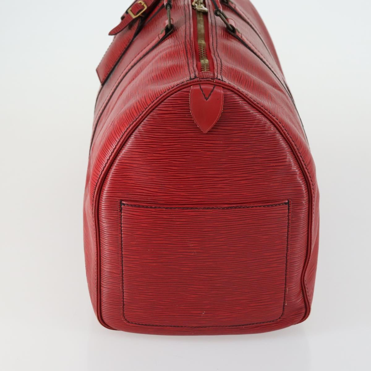 LOUIS VUITTON Epi Keepall 45 Boston Bag Red M42977 LV Auth BA8834