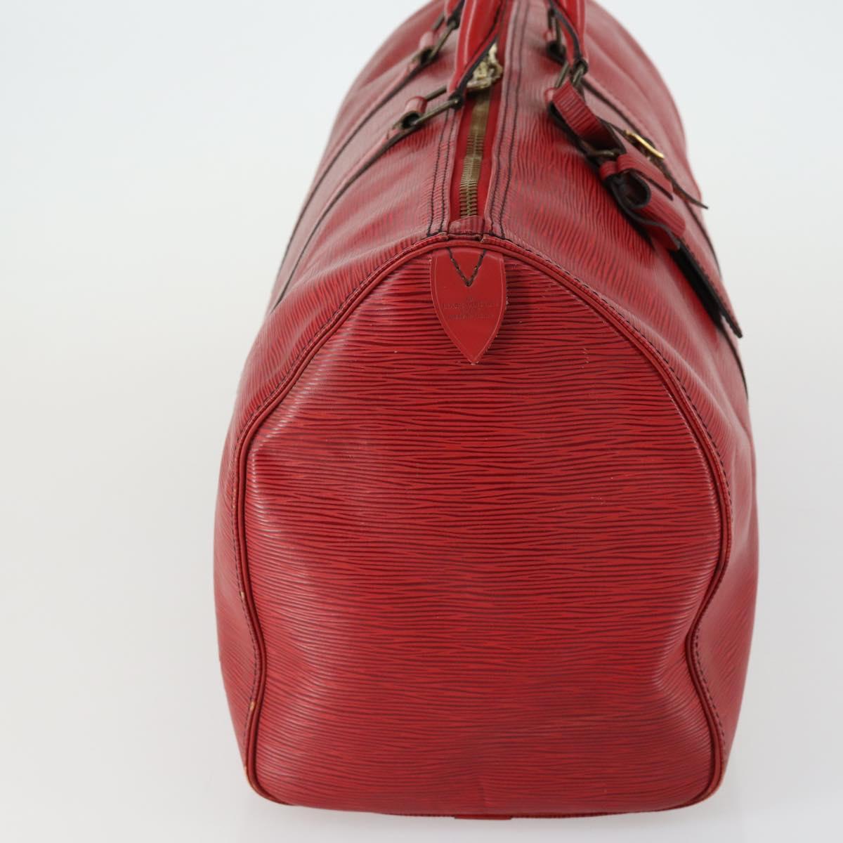 LOUIS VUITTON Epi Keepall 45 Boston Bag Red M42977 LV Auth BA8834