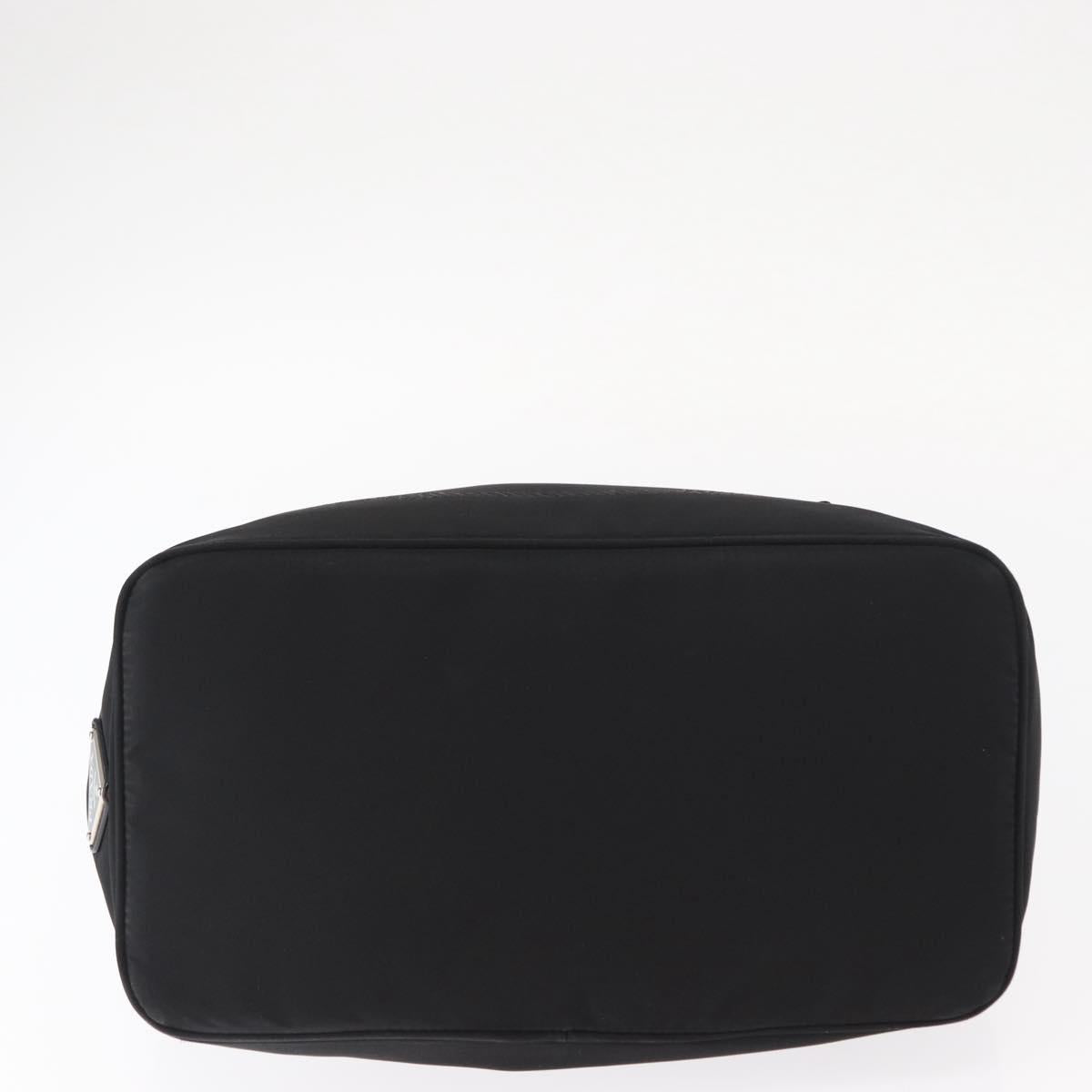 PRADA Hand Bag Nylon 2way Black Silver Auth BA8835