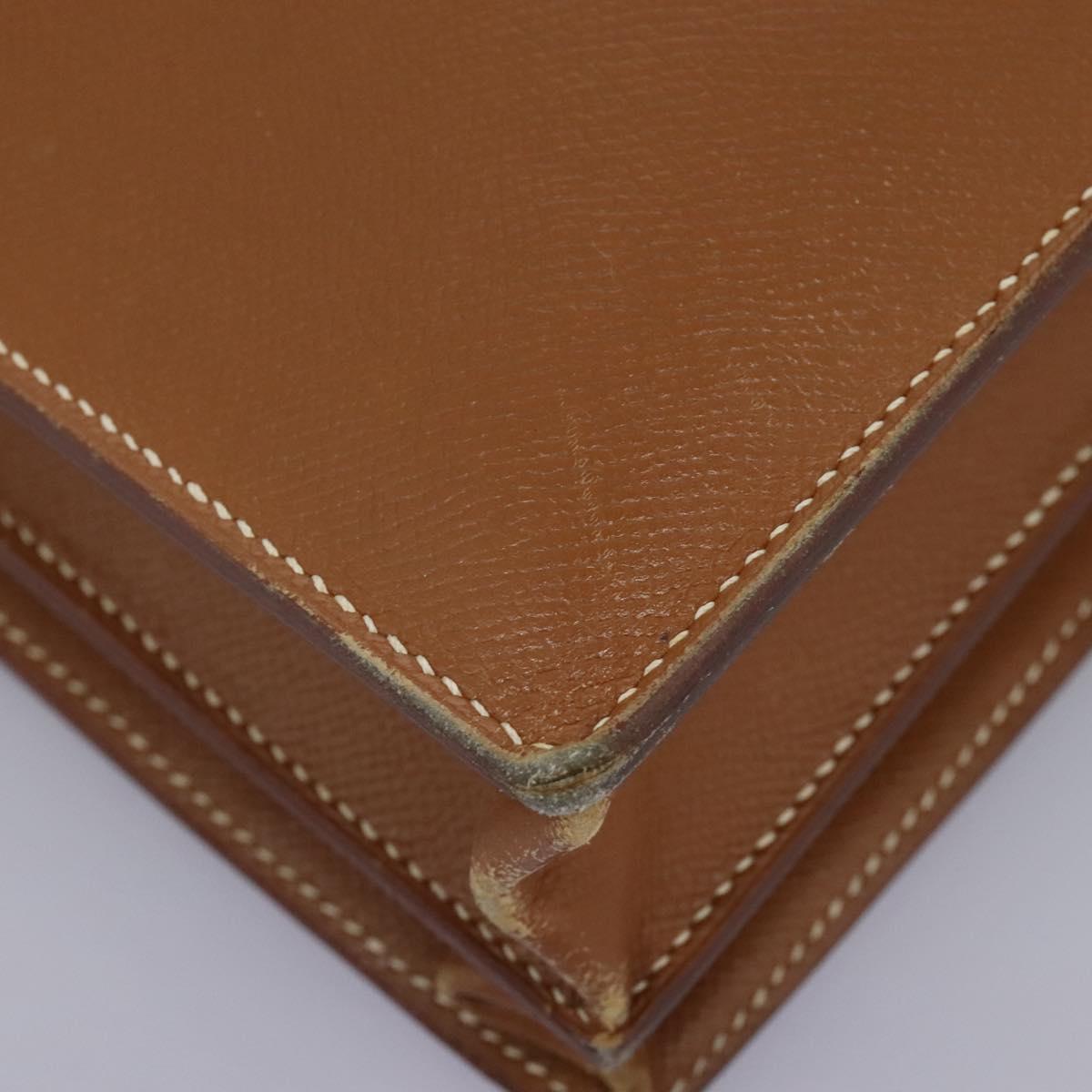 HERMES Sac Adepeche 38 Business Bag Leather Brown Auth BA884