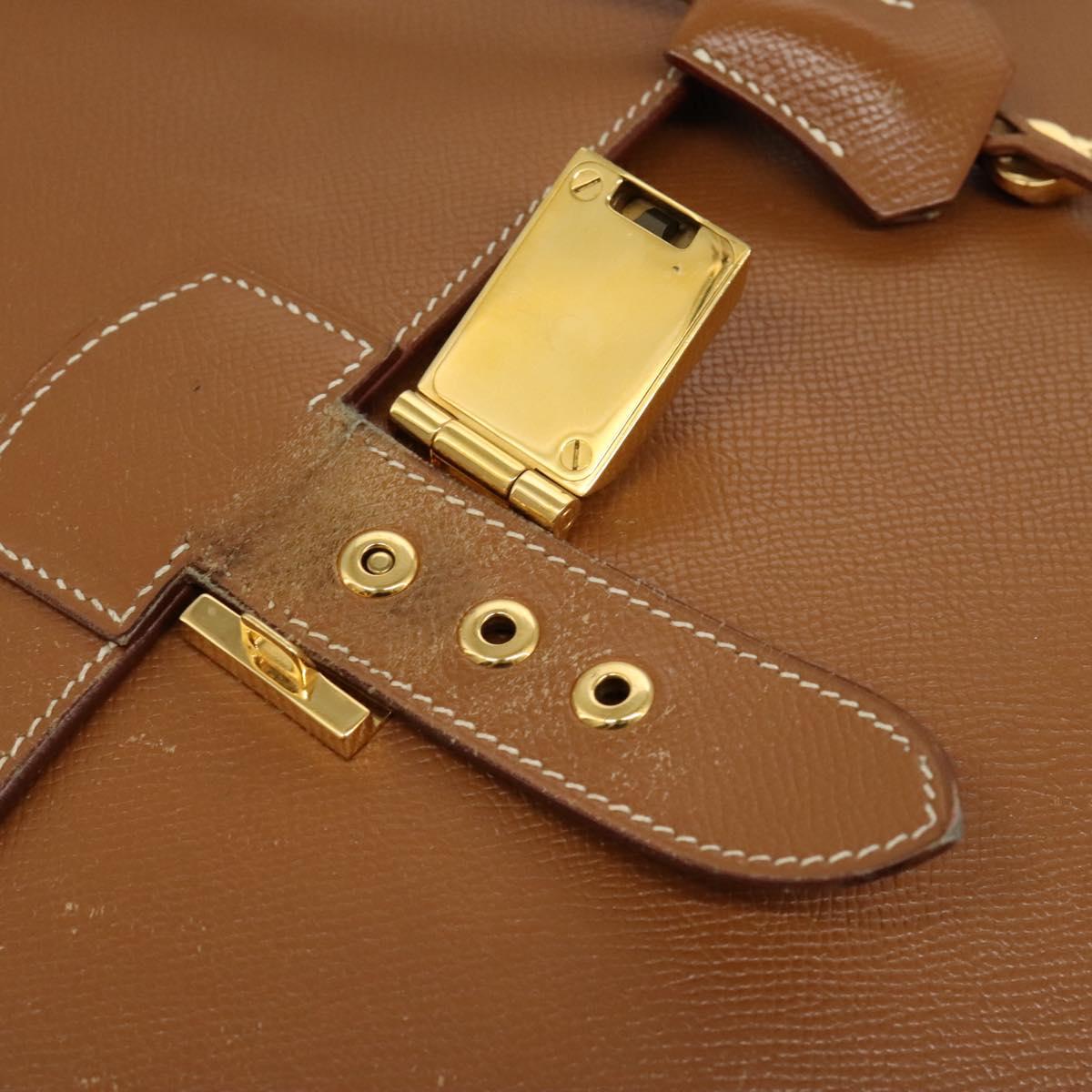 HERMES Sac Adepeche 38 Business Bag Leather Brown Auth BA884