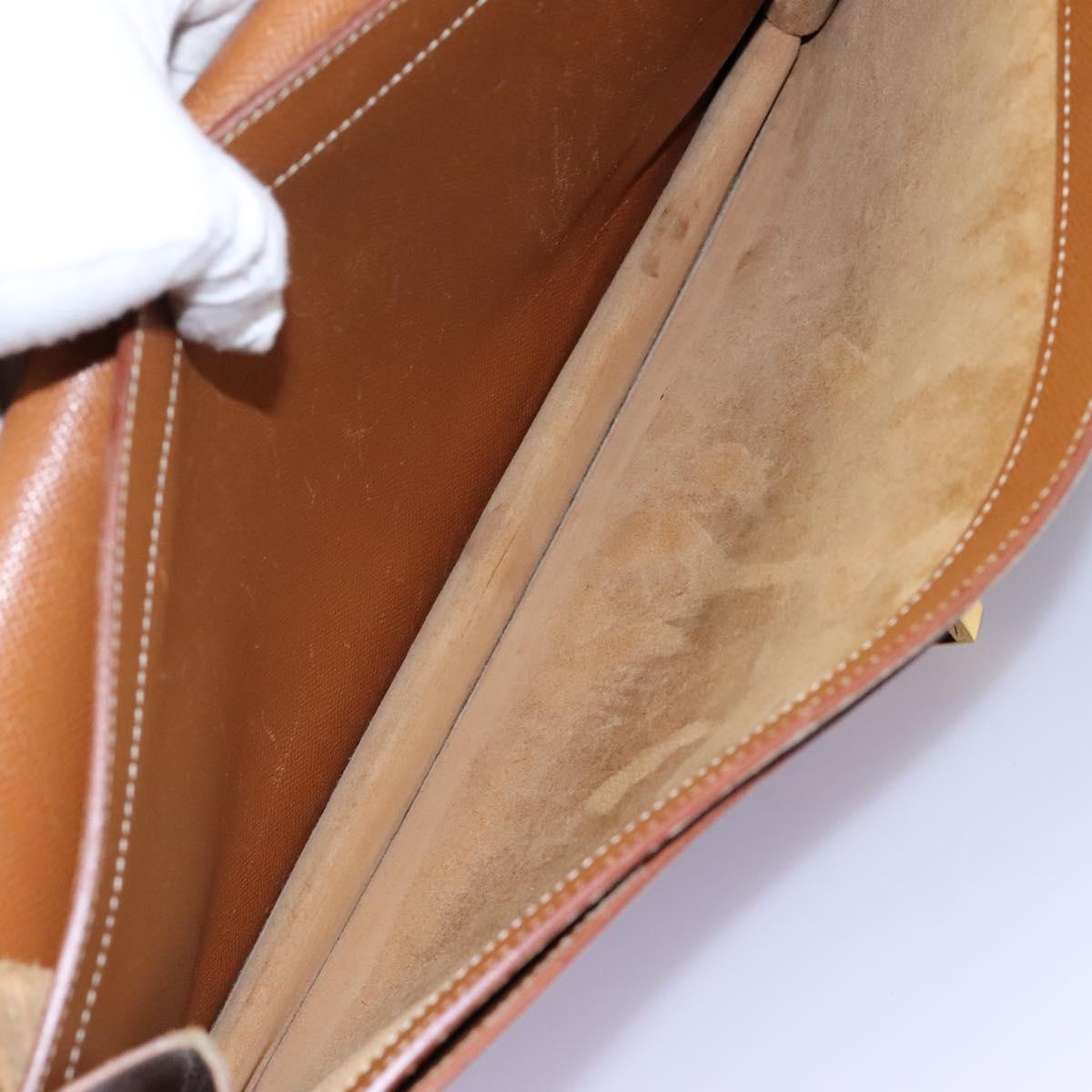 HERMES Sac Adepeche 38 Business Bag Leather Brown Auth BA884