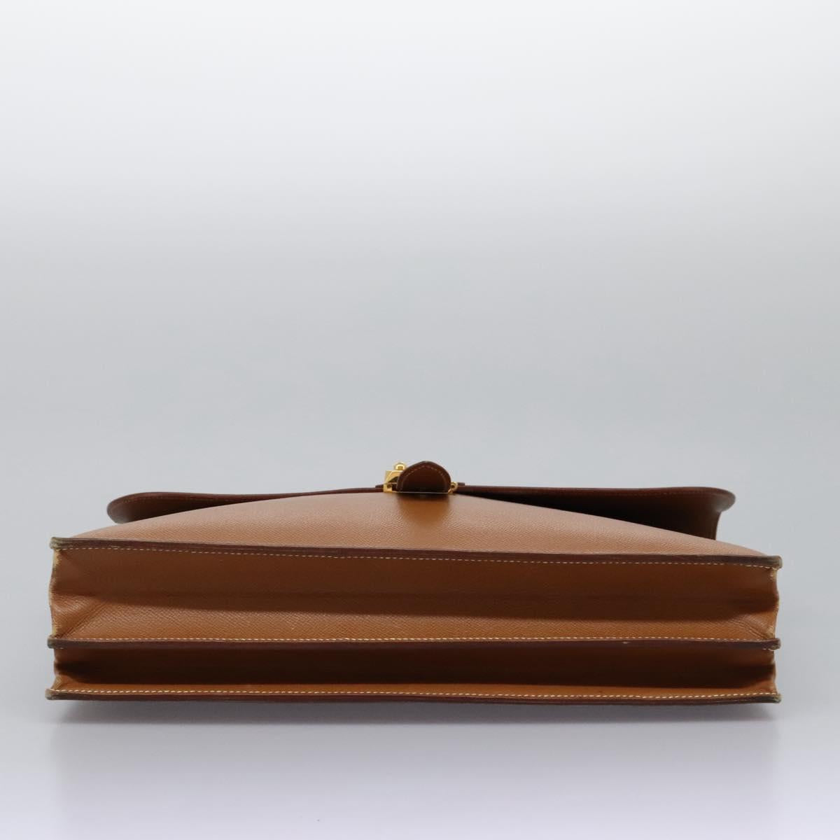 HERMES Sac Adepeche 38 Business Bag Leather Brown Auth BA884