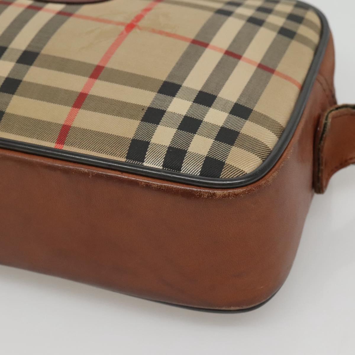 Burberrys Nova Check Shoulder Bag Canvas Beige Auth BA885