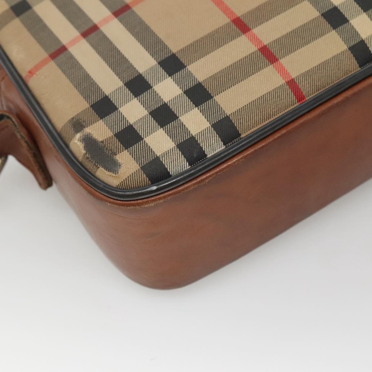 Burberrys Nova Check Shoulder Bag Canvas Beige Auth BA885