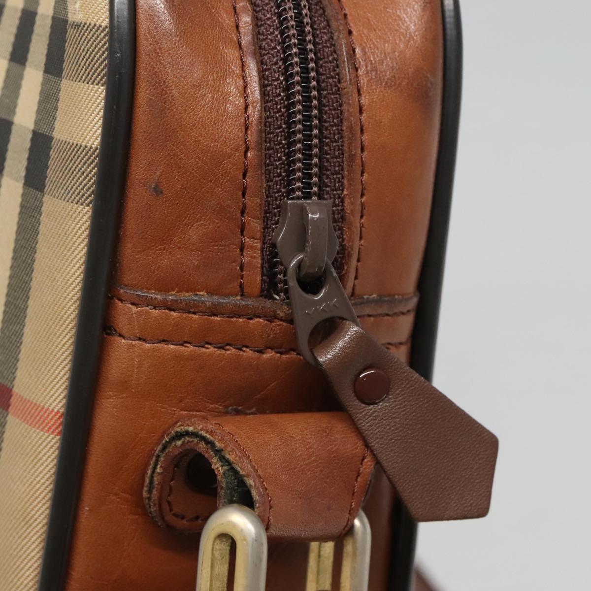 Burberrys Nova Check Shoulder Bag Canvas Beige Auth BA885