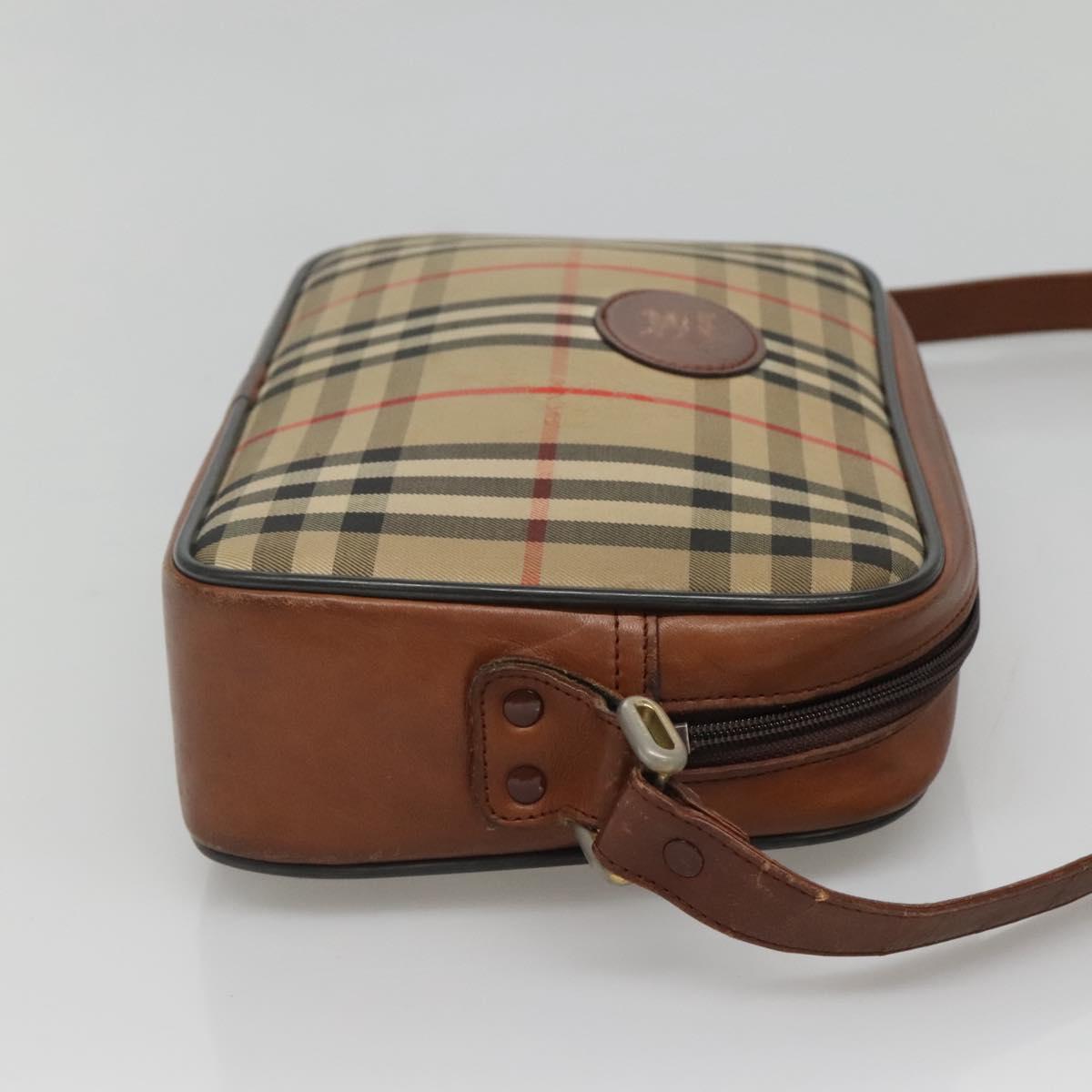 Burberrys Nova Check Shoulder Bag Canvas Beige Auth BA885