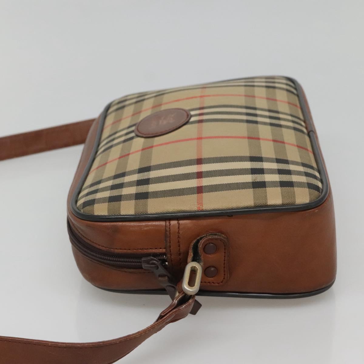 Burberrys Nova Check Shoulder Bag Canvas Beige Auth BA885