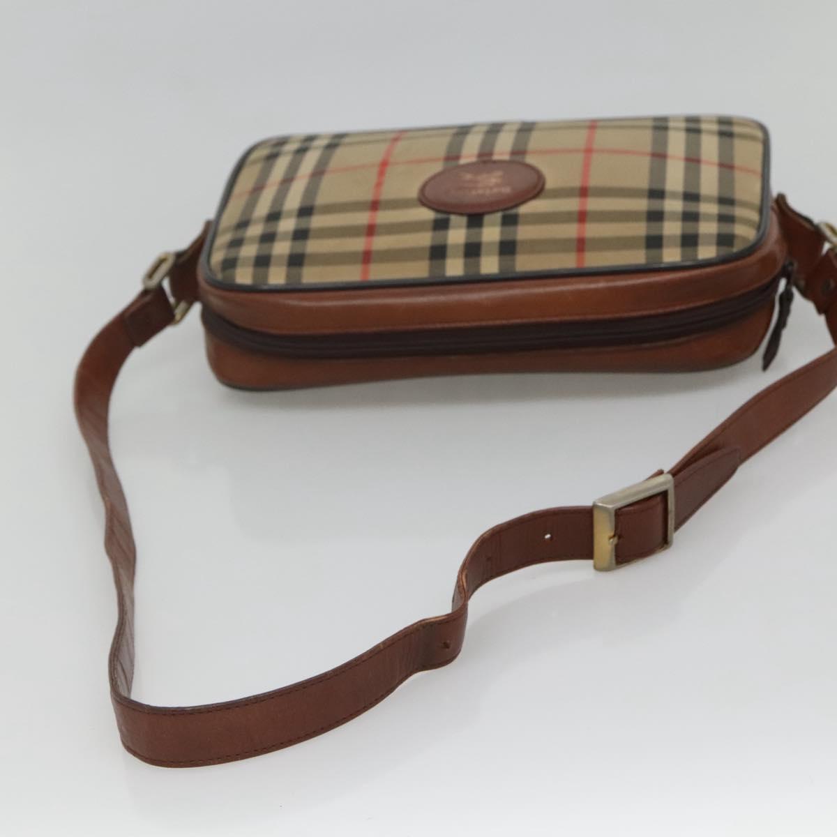 Burberrys Nova Check Shoulder Bag Canvas Beige Auth BA885