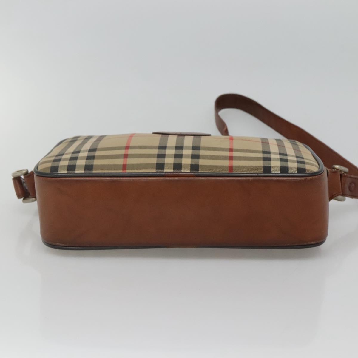 Burberrys Nova Check Shoulder Bag Canvas Beige Auth BA885