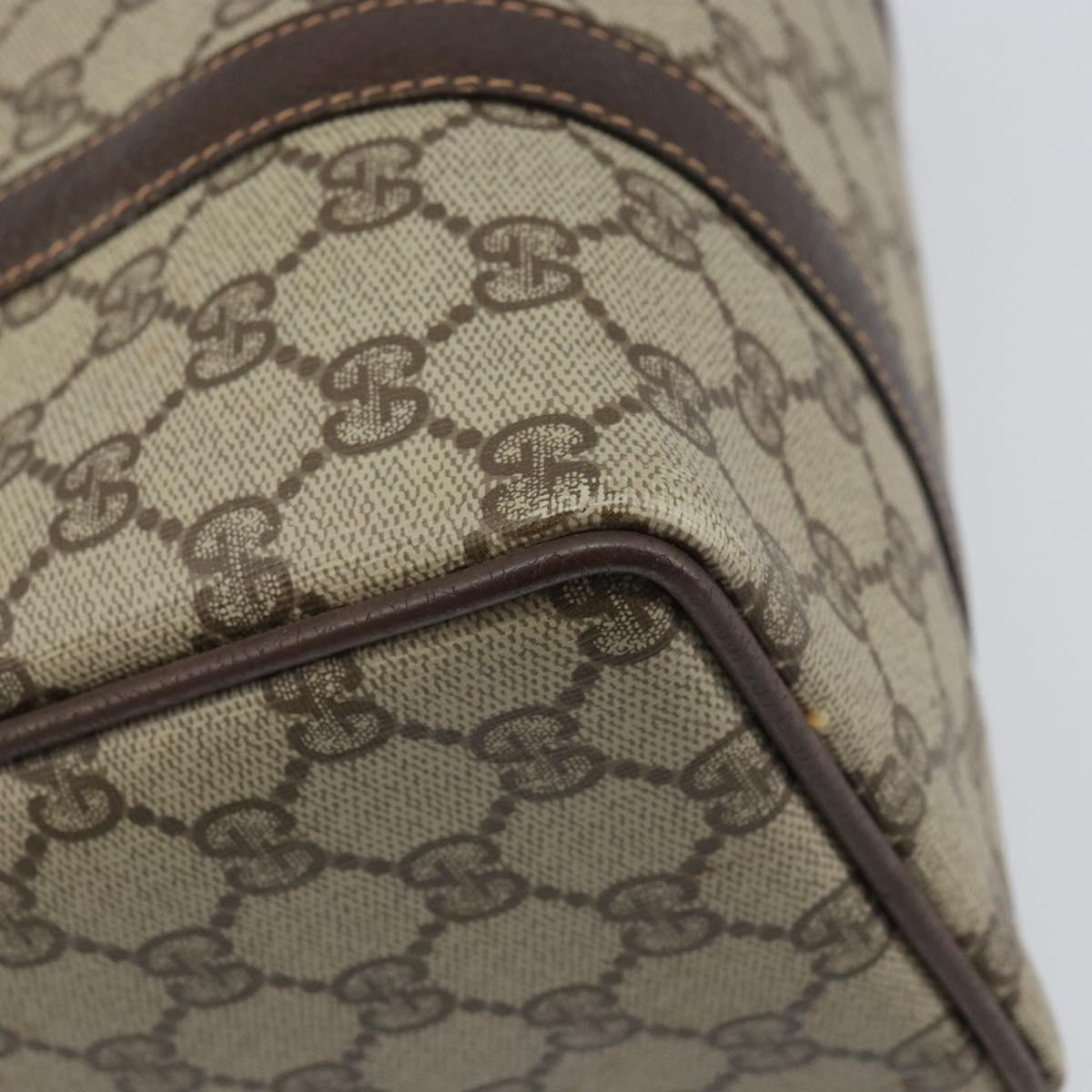 GUCCI GG Supreme Web Sherry Line Boston Bag PVC Beige Gold 40 02 006 Auth BA8851