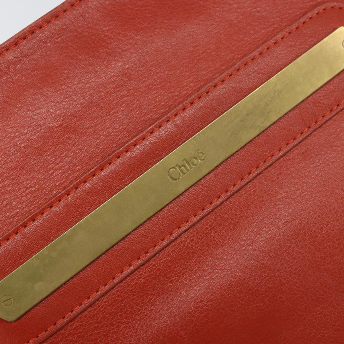 Chloe Shoulder Bag Leather Orange Auth BA8858