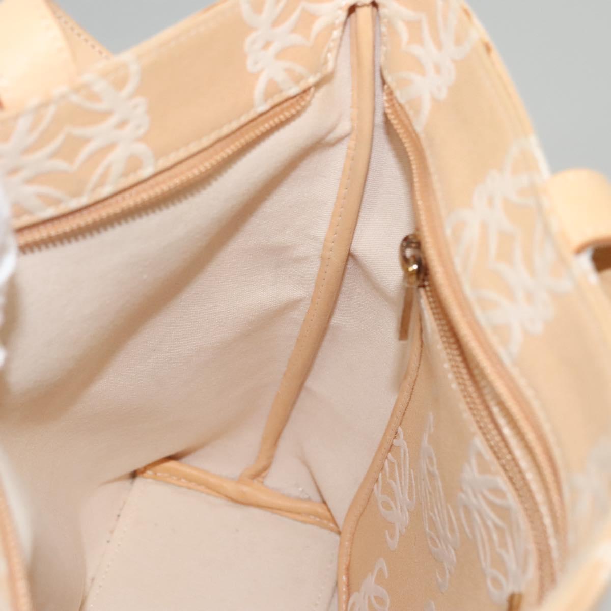 LOEWE Anagram Tote Bag Canvas Beige Auth BA887