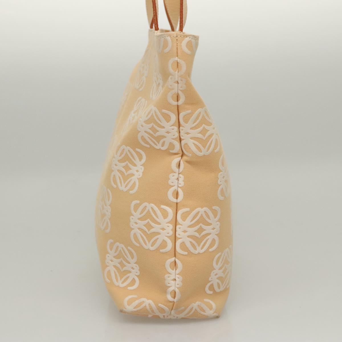 LOEWE Anagram Tote Bag Canvas Beige Auth BA887