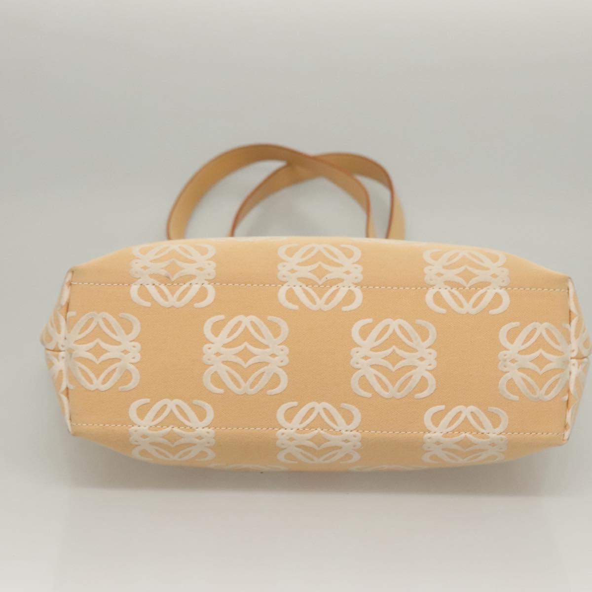 LOEWE Anagram Tote Bag Canvas Beige Auth BA887