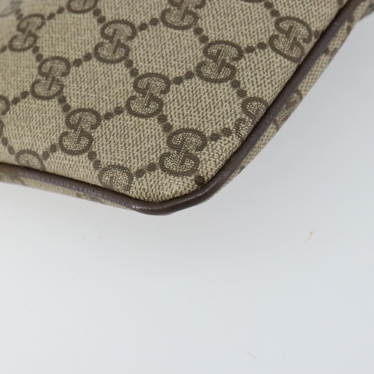 GUCCI GG Supreme Web Sherry Line Bag PVC Beige Gold 904 02 047 Auth BA8872