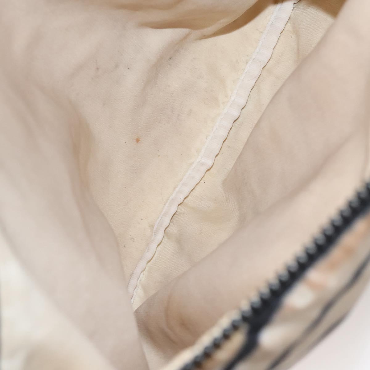 CHANEL Sports Shoulder Bag Nylon White Black CC Auth BA888