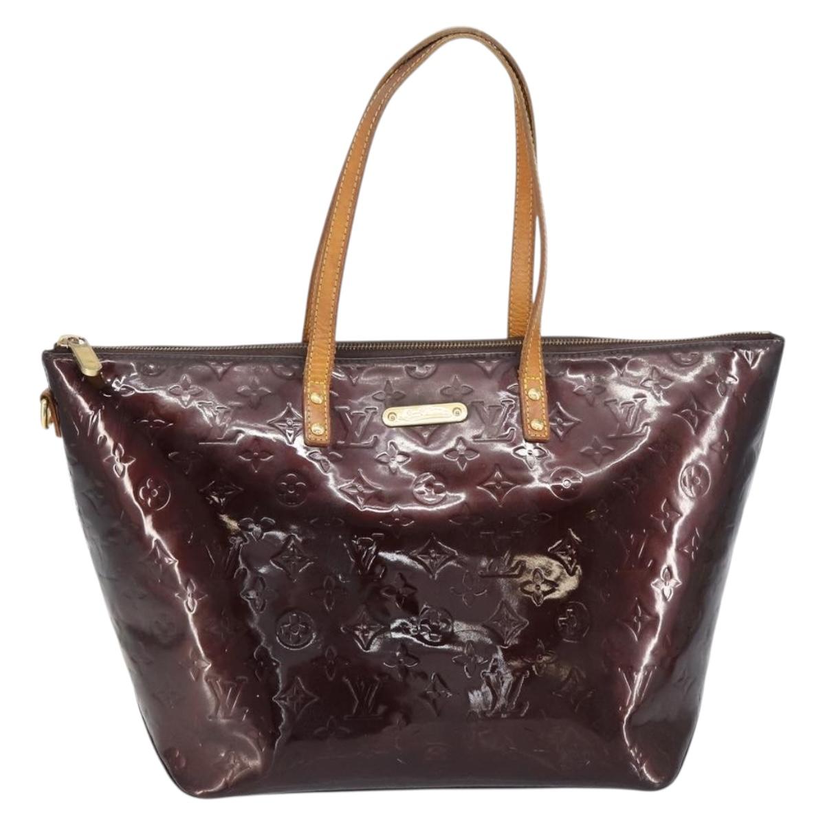 LOUIS VUITTON Monogram Vernis Bellevue GM Tote Bag Amarante M93589 Auth BA8883