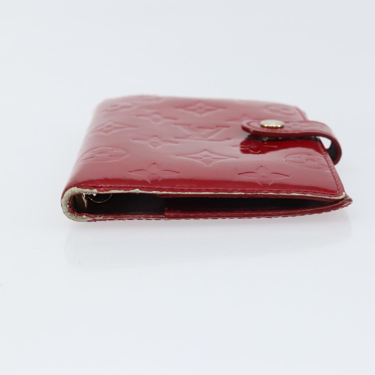 LOUIS VUITTON Monogram Vernis Agenda PM Day Planner Cover Red R21016 Auth BA8895