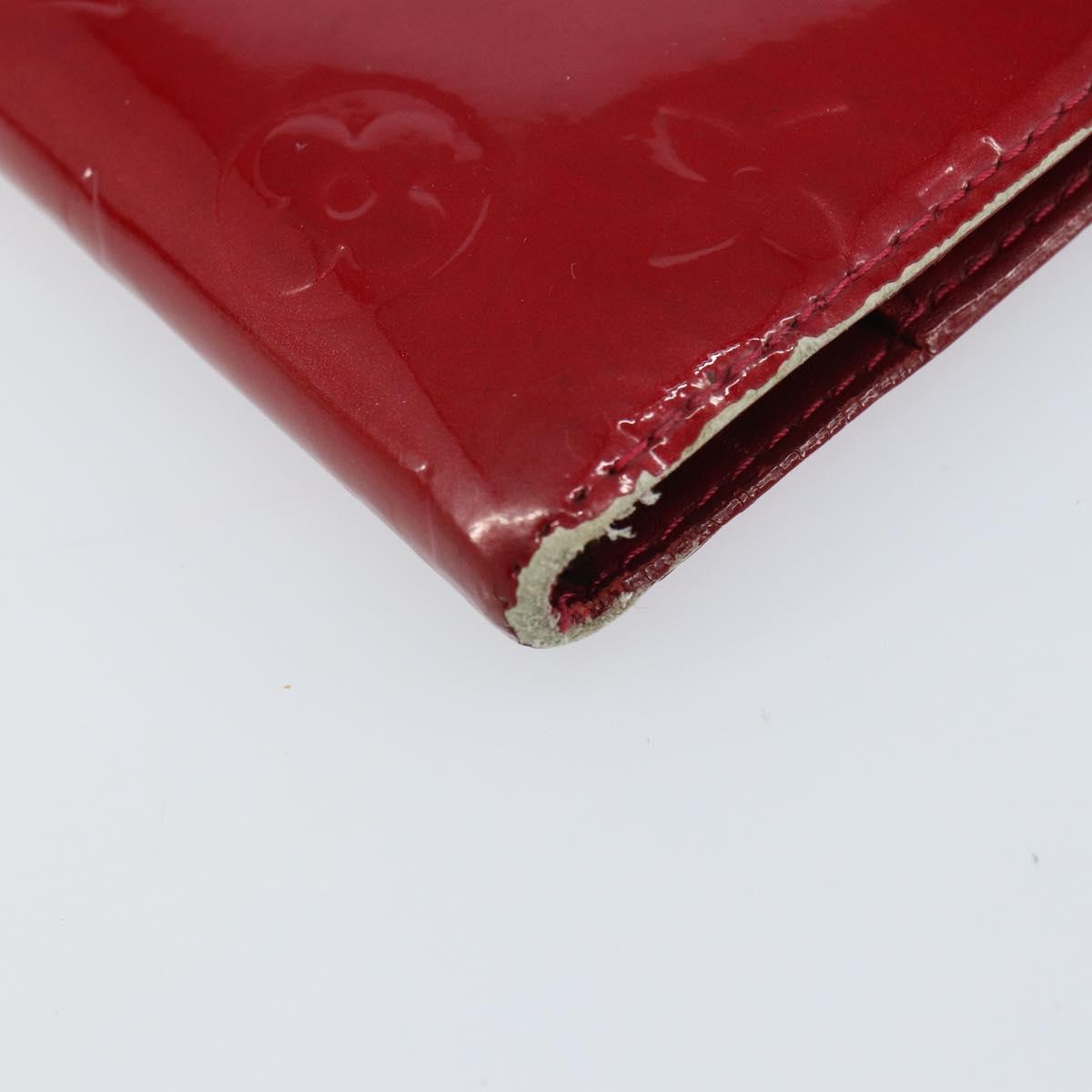 LOUIS VUITTON Monogram Vernis Agenda PM Day Planner Cover Red R21016 Auth BA8895