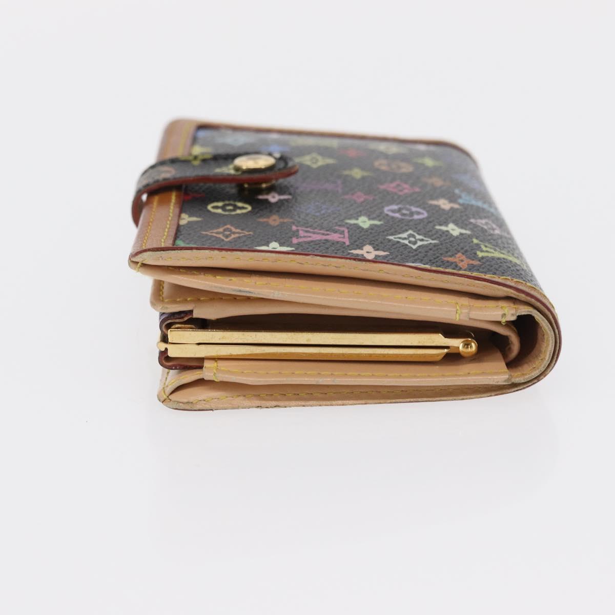 LOUIS VUITTON Multicolor Portefeuille Viennois Wallet Black M92988 Auth BA8902