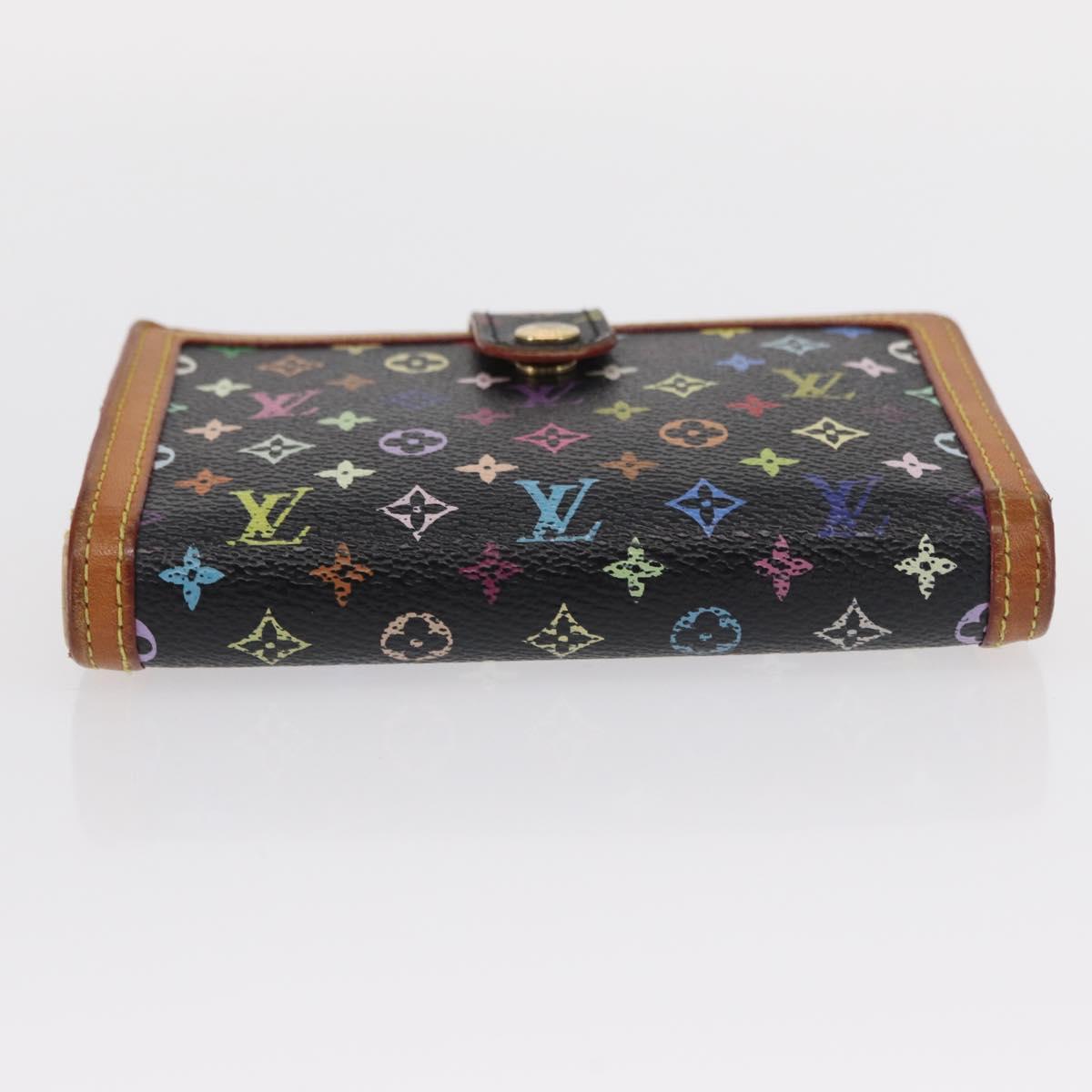 LOUIS VUITTON Multicolor Portefeuille Viennois Wallet Black M92988 Auth BA8902