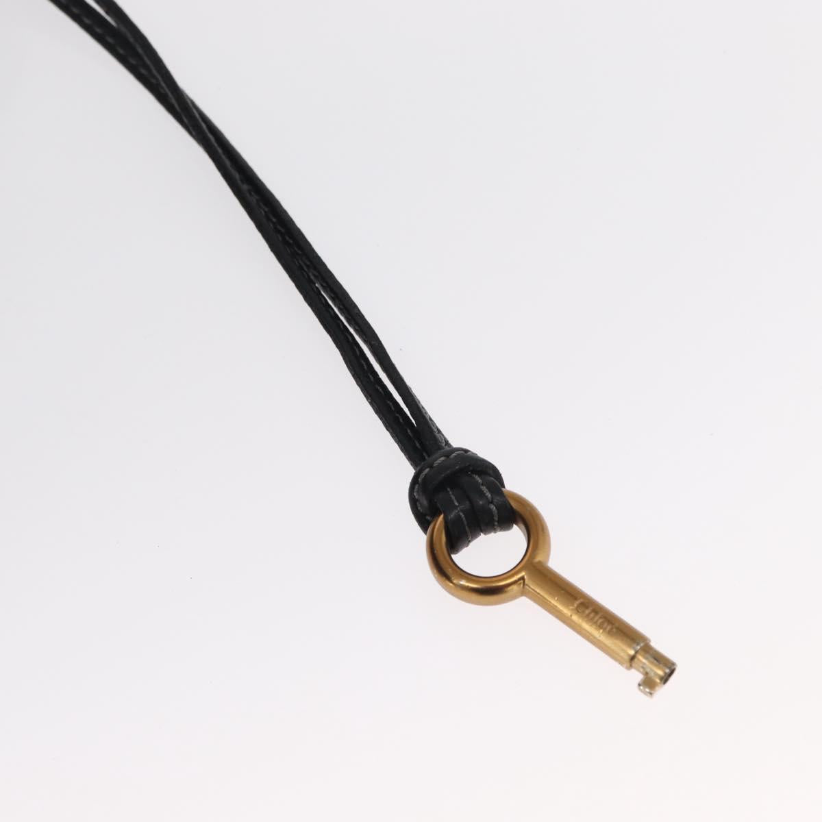 Chloe Paddington Shoulder Bag Leather Black Gold Silver Auth BA8905