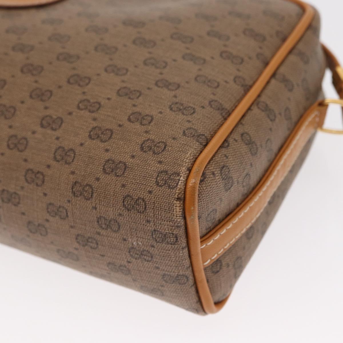 GUCCI Micro GG Supreme Shoulder Bag PVC Beige Gold 007 1112 63 Auth BA8906