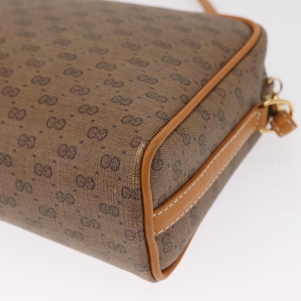 GUCCI Micro GG Supreme Shoulder Bag PVC Beige Gold 007 1112 63 Auth BA8906