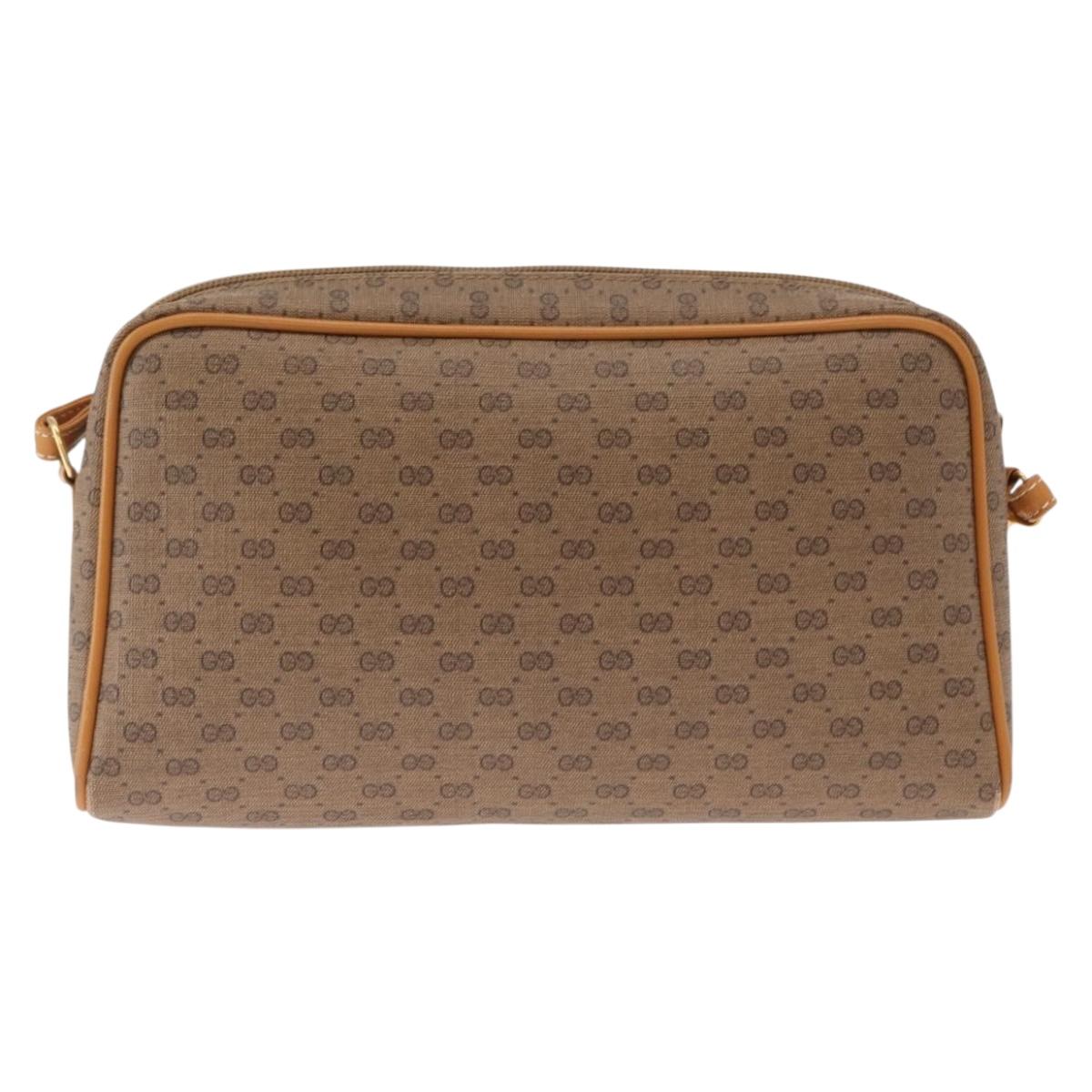 GUCCI Micro GG Supreme Shoulder Bag PVC Beige Gold 007 1112 63 Auth BA8906