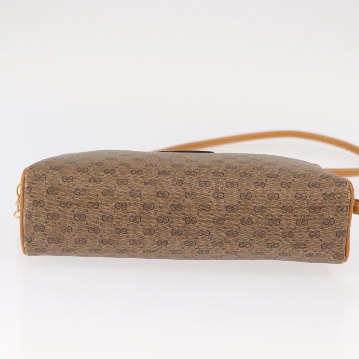 GUCCI Micro GG Supreme Shoulder Bag PVC Beige Gold 007 1112 63 Auth BA8906